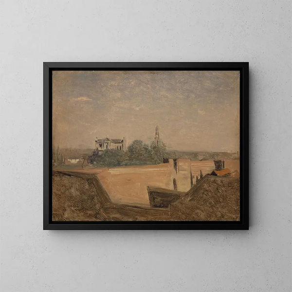 Le mura di Arras - Jean-Baptiste-Camille Corot — quadro incorniciato alla parete