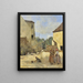 Tre contadine che conversano in un cortile rustico - Jean-Baptiste-Camille Corot — quadro incorniciato alla parete