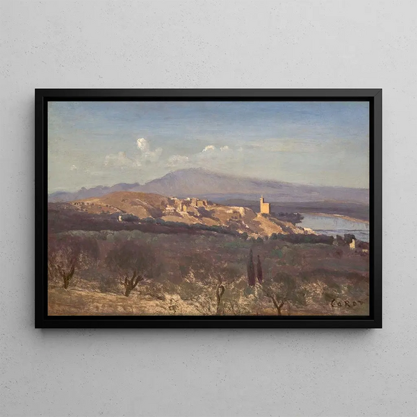 Villeneuve-lès-Avignon - Jean-Baptiste-Camille Corot — quadro incorniciato alla parete