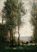 paesaggistico boscoso con mucche in una radura - Jean-Baptiste-Camille Corot — vista dell’opera