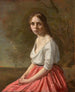Giovane donna con gonna rosa - Jean-Baptiste-Camille Corot — vista dell’opera