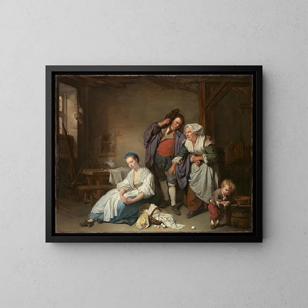 Uova rotte - Jean-Baptiste Greuze — quadro incorniciato alla parete