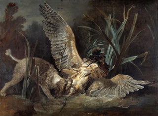 Epagneul che cattura un airone - Jean-Baptiste Oudry — vista dell’opera