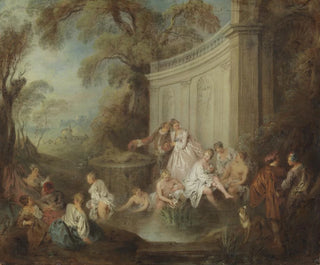 Compagnie de bains dans un parc - Jean-Baptiste Pater — vista dell’opera
