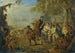 Figures dans un campo militare con un cavaliere che guida le truppe - Jean-Baptiste Pater — vista dell’opera