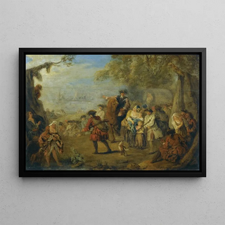 JeanBaptiste Pater - Figures In A Military Encampment With A Horseman Directing Troops.webp