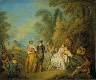 Fête galante con una coppia che danza - Jean-Baptiste Pater — vista dell’opera