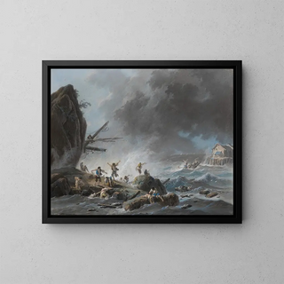 JeanBaptiste Pillement - A shipwreck on a rocky coast during a storm.webp