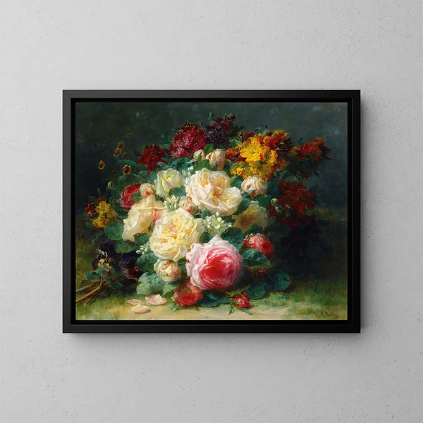 Un bouquet de roses de chou - Jean-Baptiste Robie — quadro incorniciato alla parete