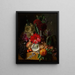 Natura morta con fiori e frutti su un davanzale - Jean-Baptiste Robie — quadro incorniciato alla parete