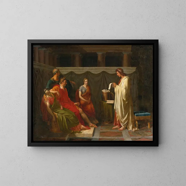 Virgile che legge la sua Eneide davanti a Augusto - Jean-Bruno Gassies — quadro incorniciato alla parete