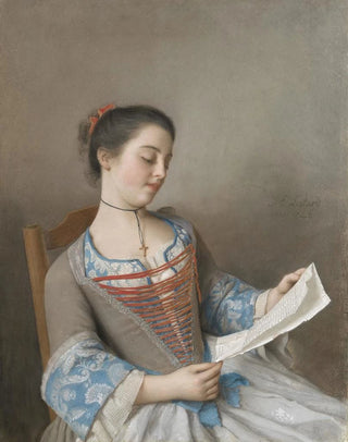 JeanEtienne Liotard - The Artists Niece Marianne Lavergne Known as La Liseuse.webp