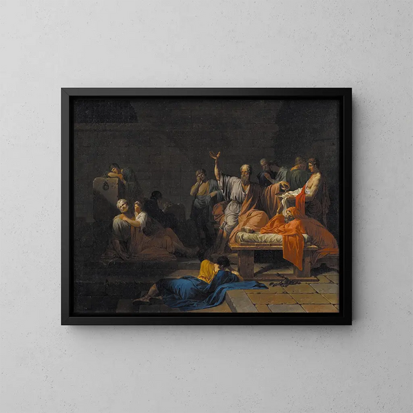 La Morte di Socrate - Jean-François-Pierre Peyron — quadro incorniciato alla parete