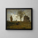 Paesaggio autunnale con un gregge di tacchini - Jean-François Millet — quadro incorniciato alla parete