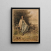 Giovane pastora seduta su una staccionata - Jean-François Millet — quadro incorniciato alla parete