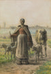 Paysanne conduisant aux champs sa vache et ses moutons - Jean-François Millet — vista dell’opera