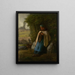 Bergère seduta su una roccia - Jean-François Millet — quadro incorniciato alla parete