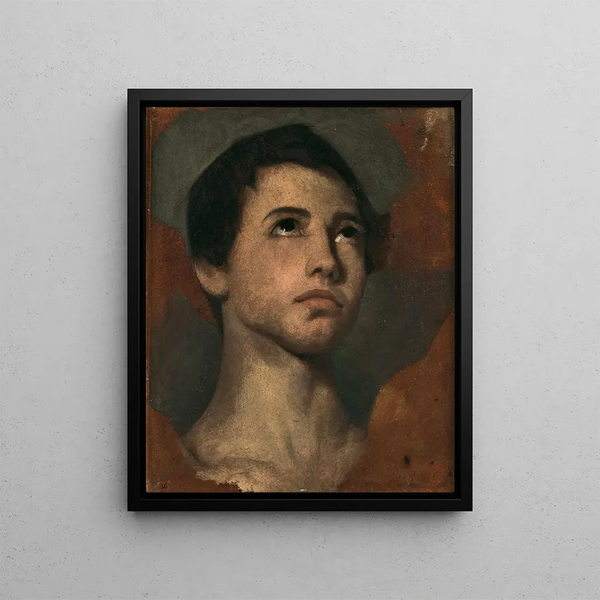 Studio di testa di un giovane ragazzo - Jean-Hippolyte Flandrin — quadro incorniciato alla parete