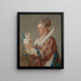 Una donna con un cane - Jean-Honoré Fragonard — quadro incorniciato alla parete