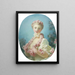 Una giovane donna bionda con una ghirlanda di rose intorno al collo - Jean-Honoré Fragonard — quadro incorniciato alla parete