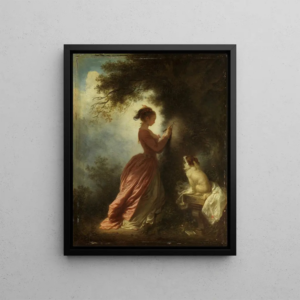 Le Chiffre d'amour The Souvenir - Jean-Honoré Fragonard — quadro incorniciato alla parete