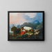 Paesaggio pastorale con un pastore e una pastorella in riposo - Jean-Honoré Fragonard — quadro incorniciato alla parete
