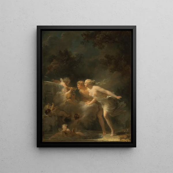La Fontaine de l'amour - Jean-Honoré Fragonard — quadro incorniciato alla parete