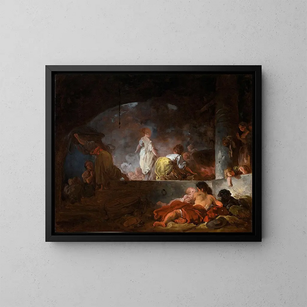 Le Lavandaie - Jean-Honoré Fragonard — quadro incorniciato alla parete
