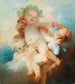Tre putti incoronati di fiori - Jean-Honoré Fragonard — vista dell’opera