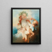 Tre putti incoronati di fiori - Jean-Honoré Fragonard — quadro incorniciato alla parete