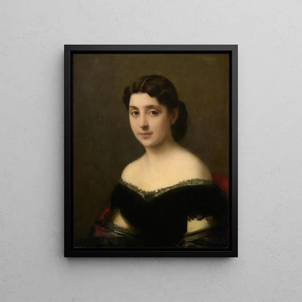 Ritratto di una donna - Jean-Jacques Henner — quadro incorniciato alla parete
