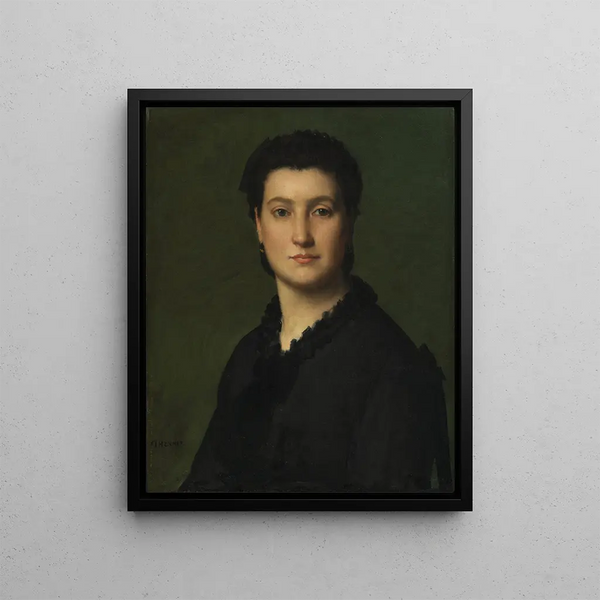 Ritratto di donna (Conflitto di casi) - Jean-Jacques Henner — quadro incorniciato alla parete