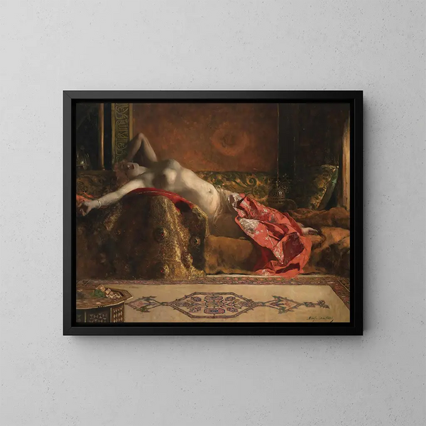 Odalisque sdraiata - Jean-Joseph Benjamin-Constant — quadro incorniciato alla parete