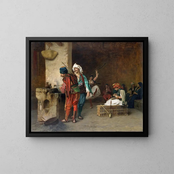 Café House al Cairo, colata di pallottole - Jean-Léon Gérôme — quadro incorniciato alla parete