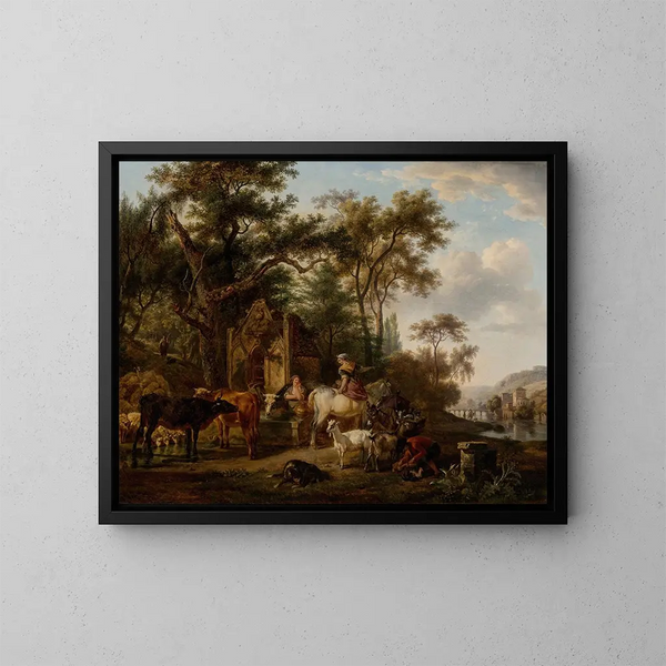 L'Abreuvoir - Jean-Louis Demarne — quadro incorniciato alla parete