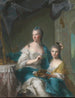 Madame Marsollier e sua figlia - Jean-Marc Nattier — vista dell’opera