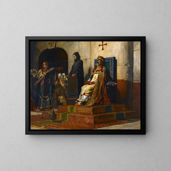Il Giudizio del papa Formoso - Jean-Paul Laurens — quadro incorniciato alla parete