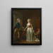 Un jeune homme offrant un bouquet di fiori a una signora in un interno - Jean-Simon Fournier — quadro incorniciato alla parete