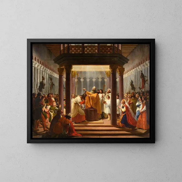 Battesimo di Clodoveo - Jean Alaux — quadro incorniciato alla parete