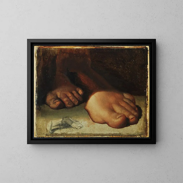 Studi per il piede in Gesù che consegna le chiavi a san Pietro - Jean-Auguste-Dominique Ingres — quadro incorniciato alla parete