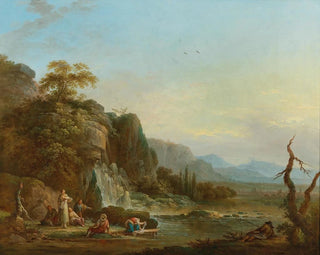 Jean Baptiste Claudot - River landscapes with figures.webp