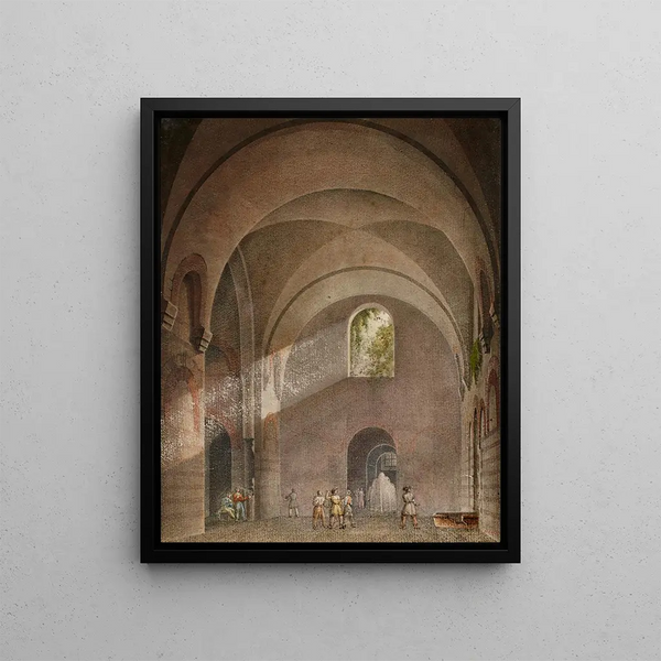 Vista interna delle Terme di Giulio - Jean Baptiste Marchal — quadro incorniciato alla parete
