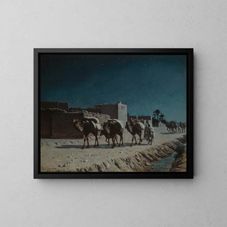 Jean Baptiste Paul Lazerges - Camel Train By Moonlight.webp