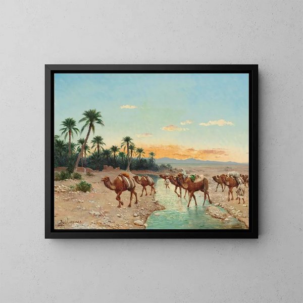 La Caravane - Jean Baptiste Paul Lazerges — quadro incorniciato alla parete