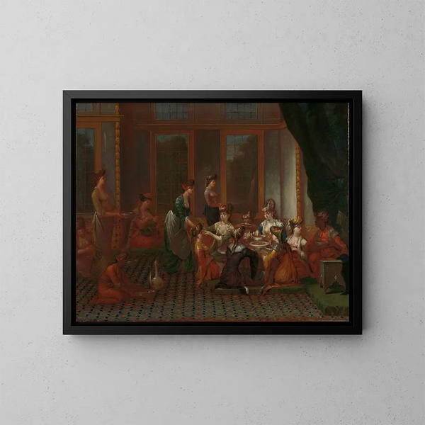 Banquet de femmes turques distinguées - Jean-Baptiste Vanmour — quadro incorniciato alla parete