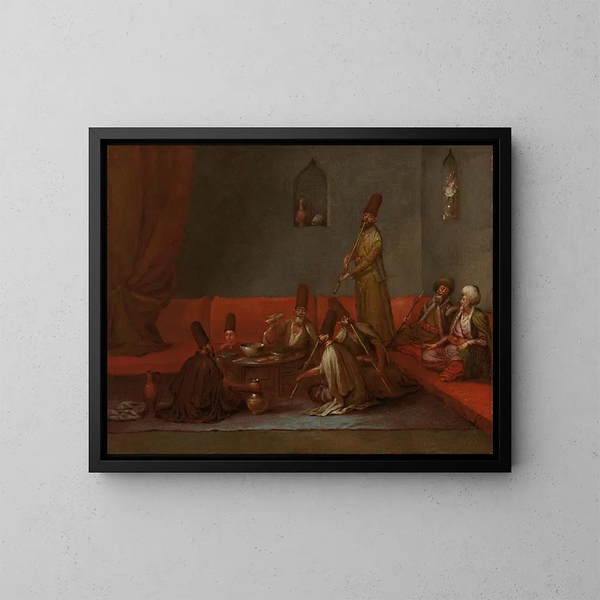 Derviches partageant un repas - Jean-Baptiste Vanmour — quadro incorniciato alla parete