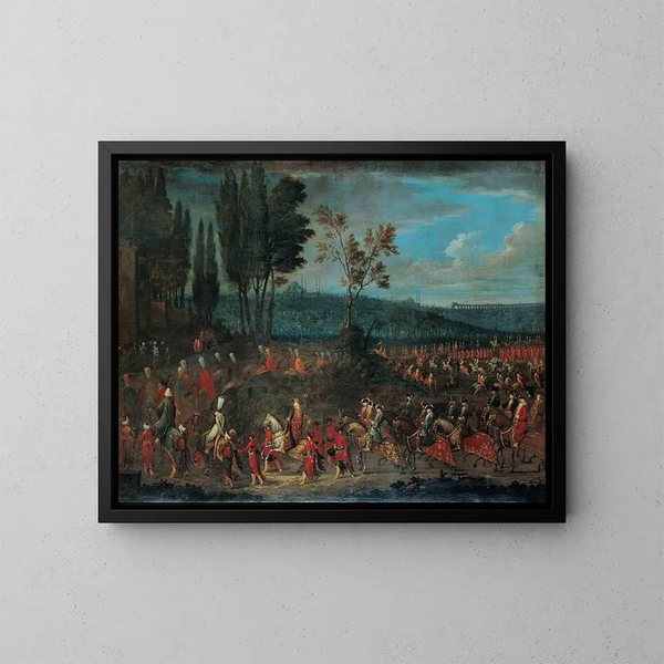 La Procession des Ambassadeurs - Jean-Baptiste Vanmour — quadro incorniciato alla parete