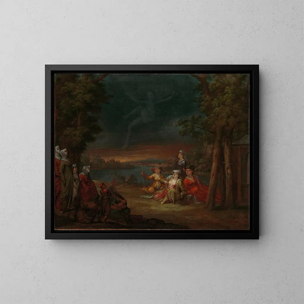 Donne turche in campagna vicino a Istanbul - Jean-Baptiste Vanmour — quadro incorniciato alla parete
