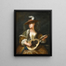 Una dama che suona la mandolina - Jean Barbault — quadro incorniciato alla parete