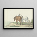Un cavallo marrone e bianco su un sentiero accanto a una staccionata - Jean Bernard — quadro incorniciato alla parete